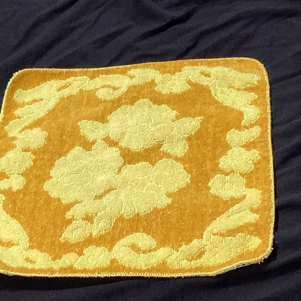 Vintage Cannon Monticello Washcloth Yellow Floral Washcloth